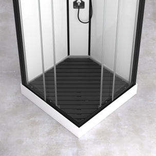 Caillebotis en Bois Composite Gris pour Cabine carrée - Dimensions 78,2 x 78,2 cm
