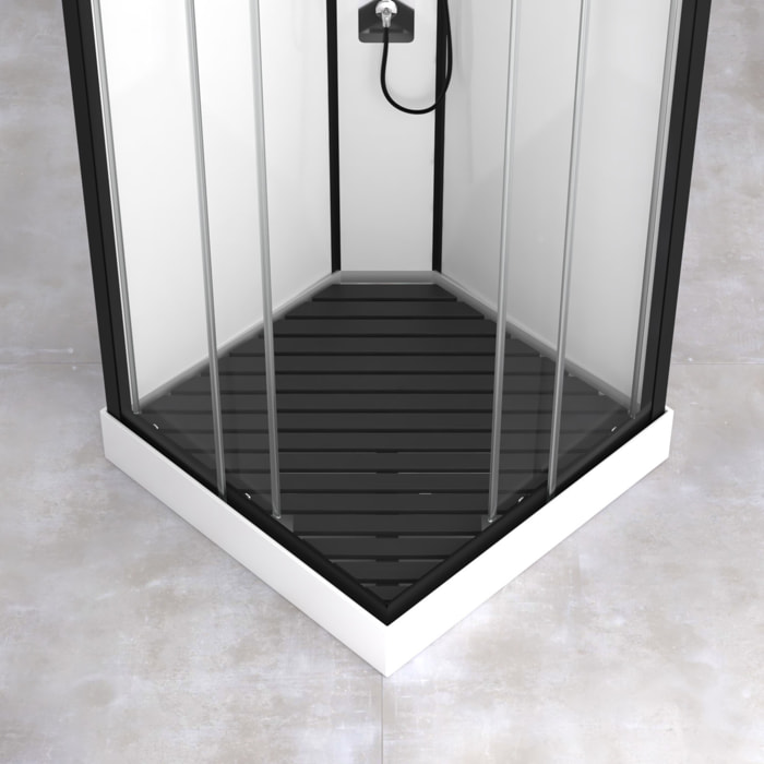 Caillebotis en Bois Composite Gris pour Cabine carrée - Dimensions 78,2 x 78,2 cm