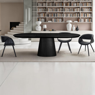 Table à manger extensible Tomasucci RAUMA, en MDF finition bois noir, 160/200/240 × 100 × 75,5 cm