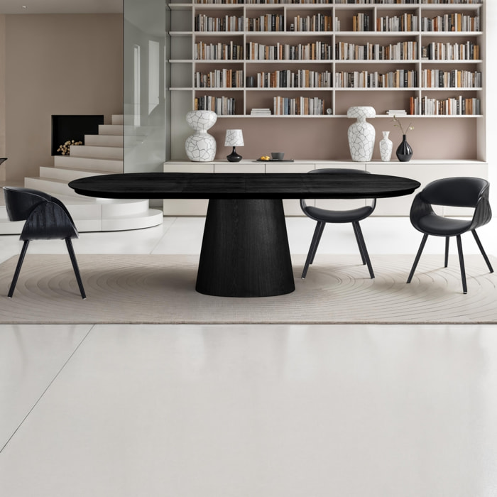 Table à manger extensible Tomasucci RAUMA, en MDF finition bois noir, 160/200/240 × 100 × 75,5 cm