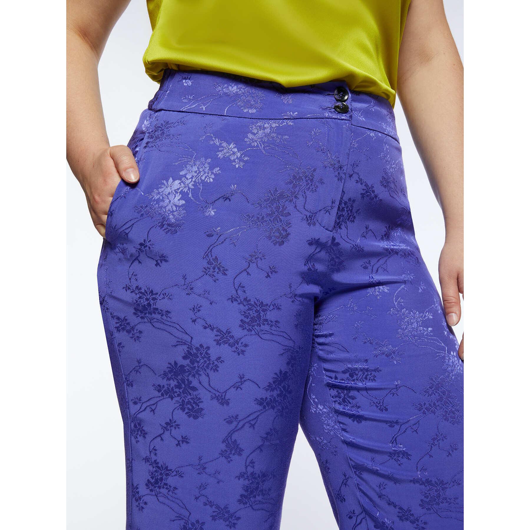 Fiorella Rubino - Pantaloni in tessuto jacquard - Viola