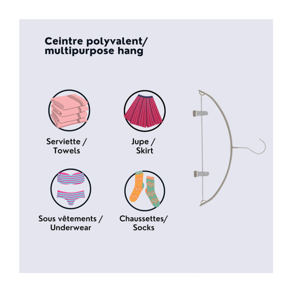 Lot de 24 cintres en acier plastifié antiglisse avec pinces MSV