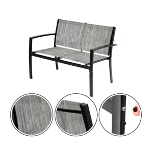 Salon de jardin bas "Lino" - 4 places  - Gris