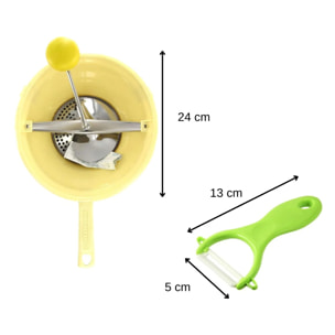 Ensemble de 2 ustensiles spécial purée avec éplucheur et moulin à légumes Fackelmann