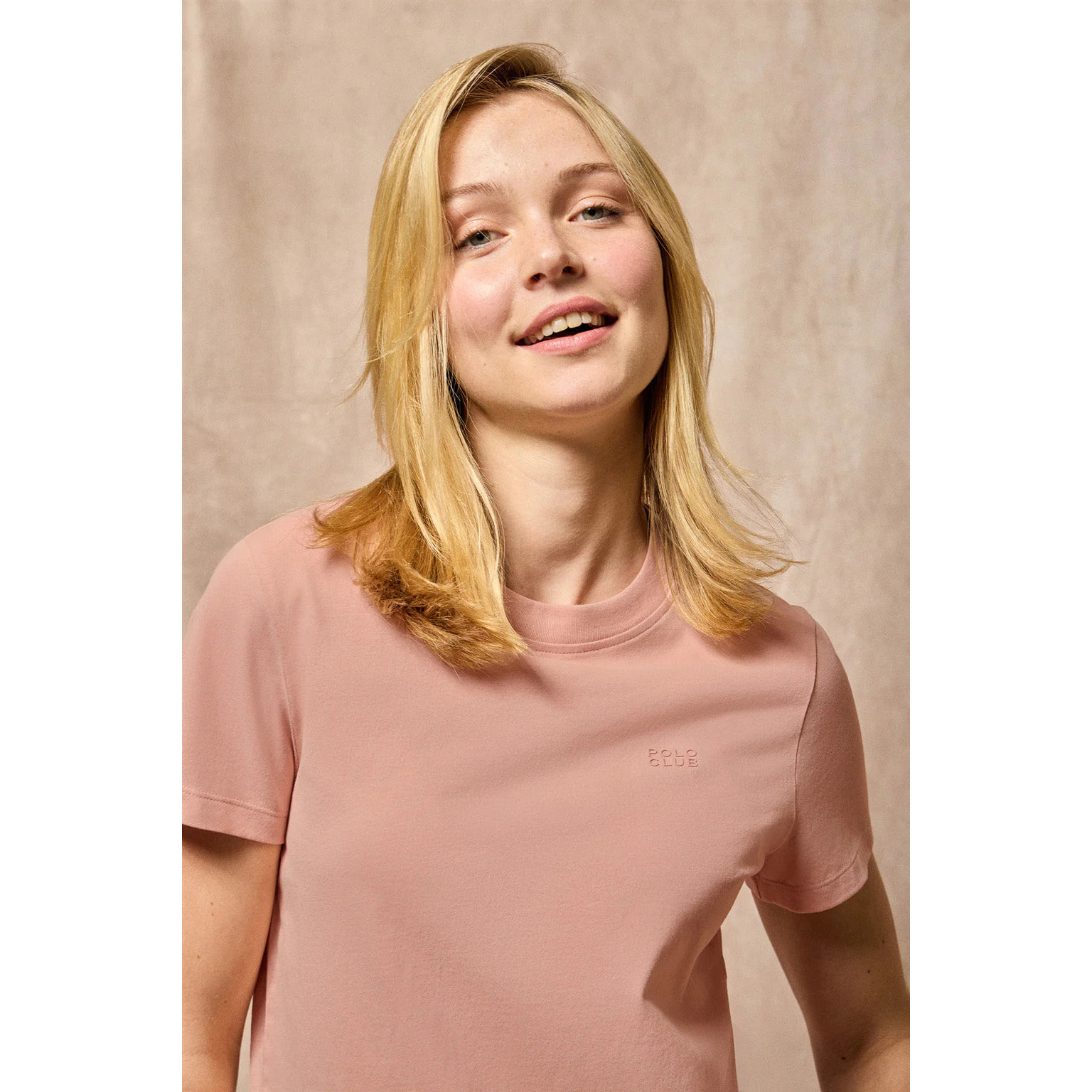 Maglietta Tori rosa pallido con print in gomma Polo Club