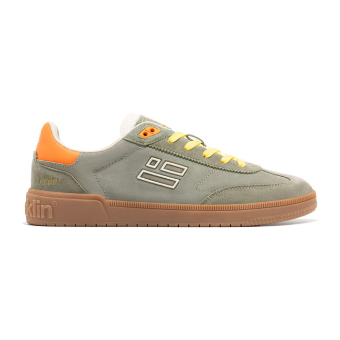 Zapatillas Bajas Piel de  Serraje Rebel Basic Flag Caqui D.Franklin
