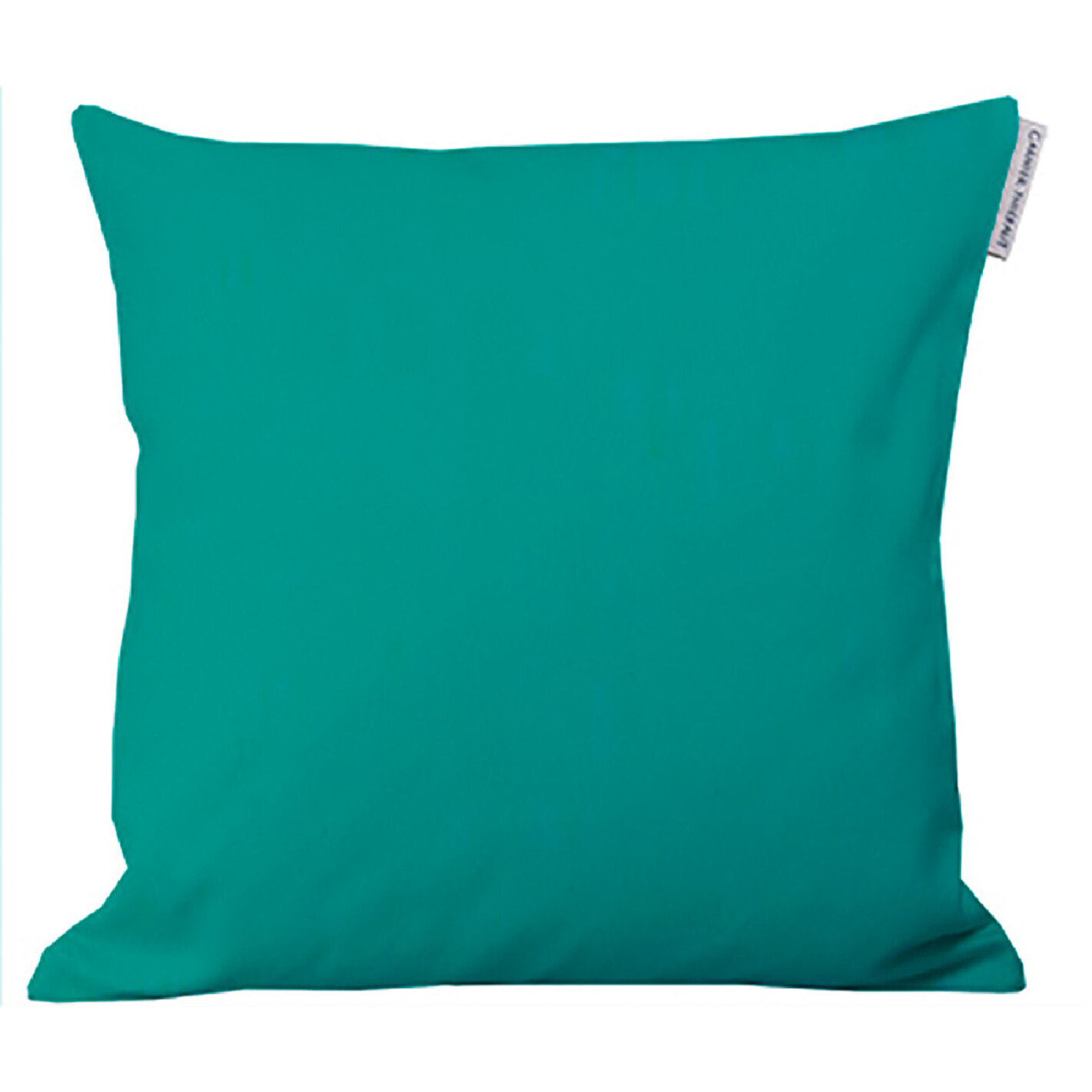 Housse de coussin pur coton 210 g/m² uni bleu Confettis paon