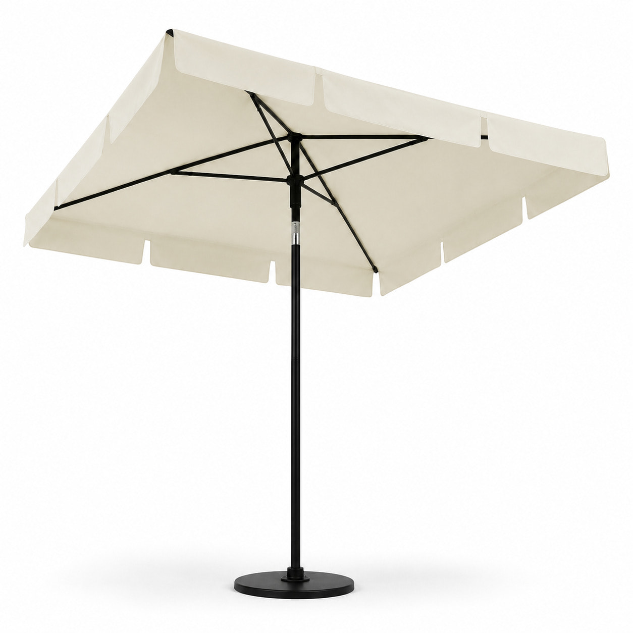 Ombrellone Rettangolare Da Giardino Parasole Balcone Inclinazione Regolabile Anti UV Impermeabile Per Mare Spiaggia Piscina Terrazzo 198x125 Cm Bianco