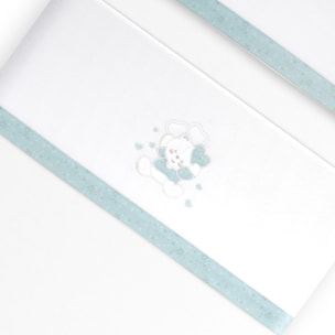 Triptico Minicuna Coralina D. Algodon Oso Corazones Bco/Verde