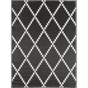 Scoobi - tapis d'exterieur noir motif éthnique