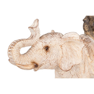 Elefante C/monos Resina 27x9x21 Cm