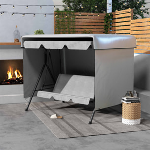 Funda Balancín Jardín Funda Columpio Jardín Exterior Cubierta de Columpio con Cremallera Impermeable 215x155x150 cm Gris Claro