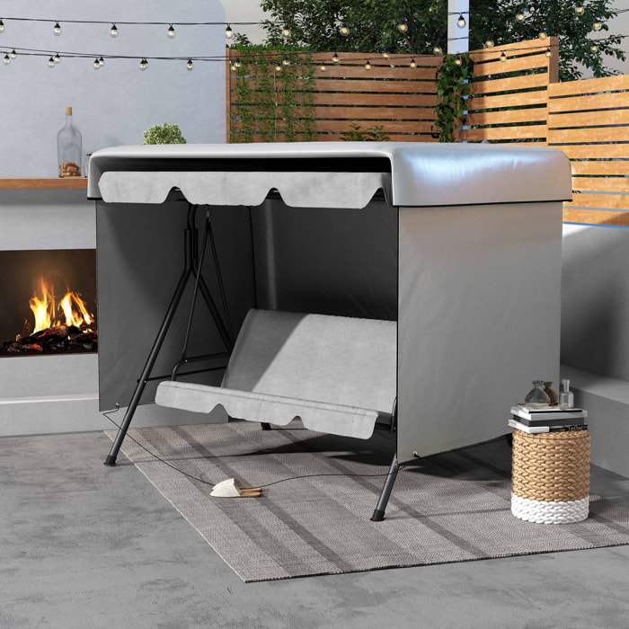 Funda Balancín Jardín Funda Columpio Jardín Exterior Cubierta de Columpio con Cremallera Impermeable 215x155x150 cm Gris Claro