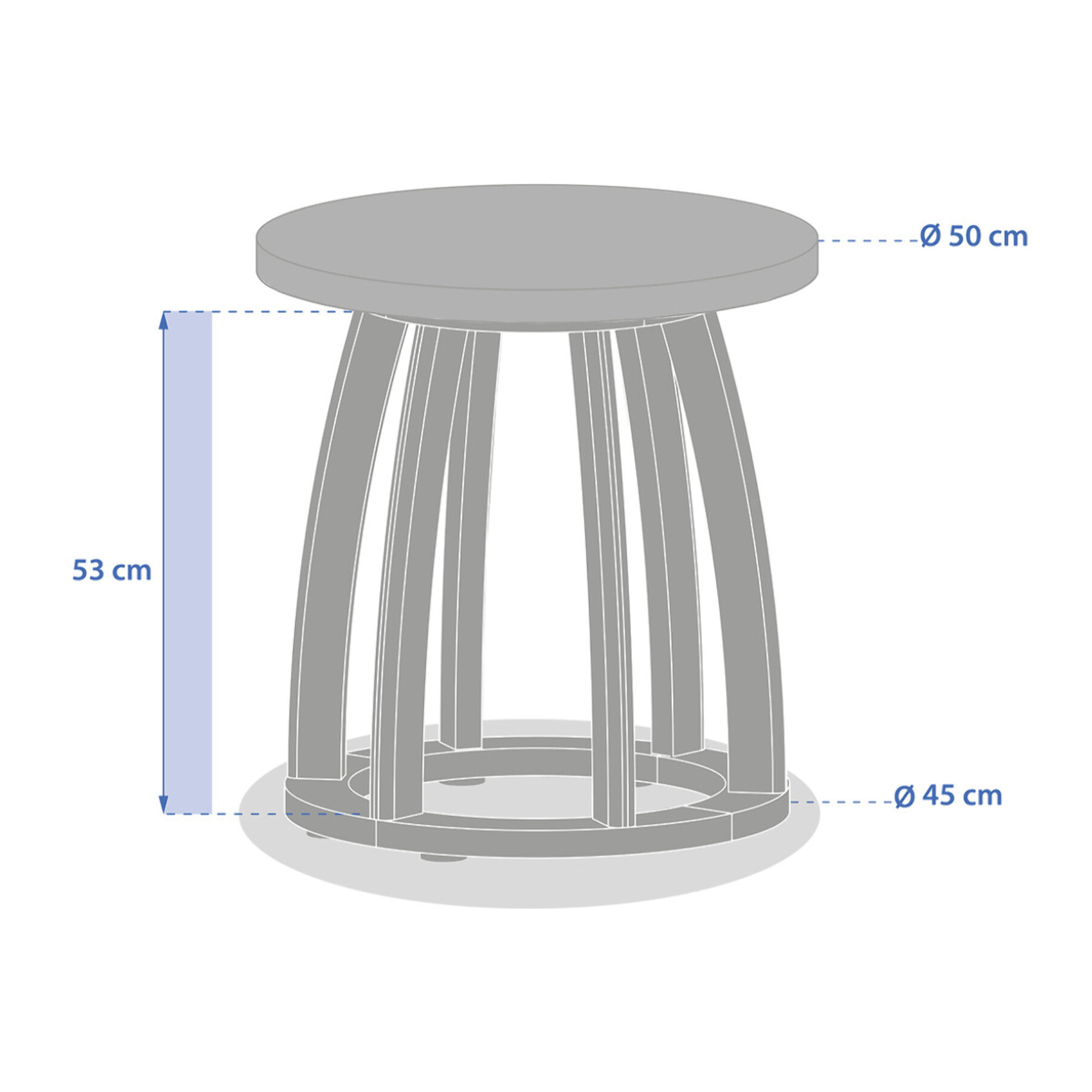 Table d appoint de jardin ronde "Lemindo" 50 x 53cm en eucalyptus