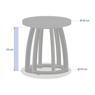 Table d appoint de jardin ronde "Lemindo" 50 x 53cm en eucalyptus