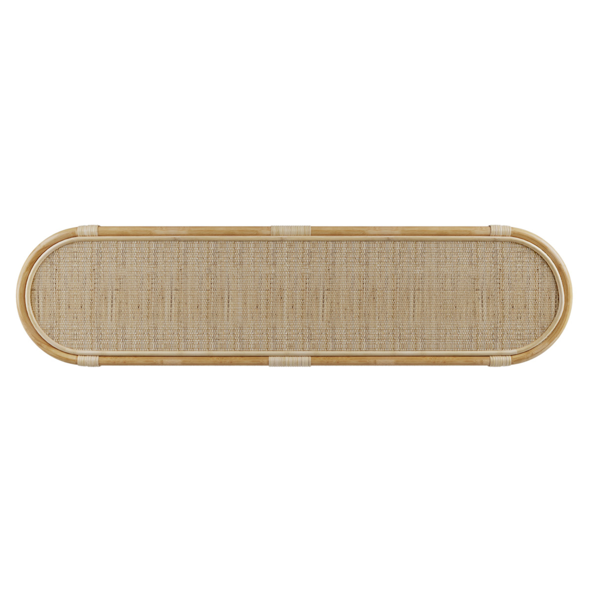 Console 140 cm en rotin naturel avec étagères - Marthe