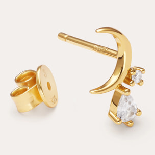 Orecchino Luna Spark Argento Placcato Oro