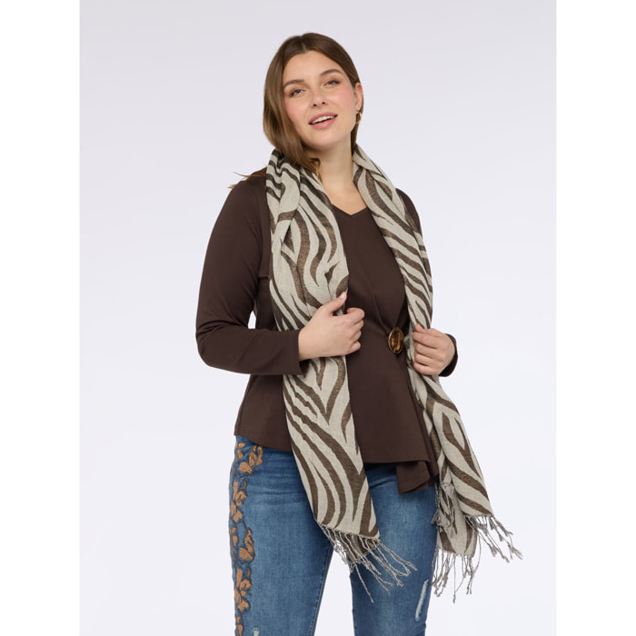 Fiorella Rubino - Foulard stampa animalier - Beige