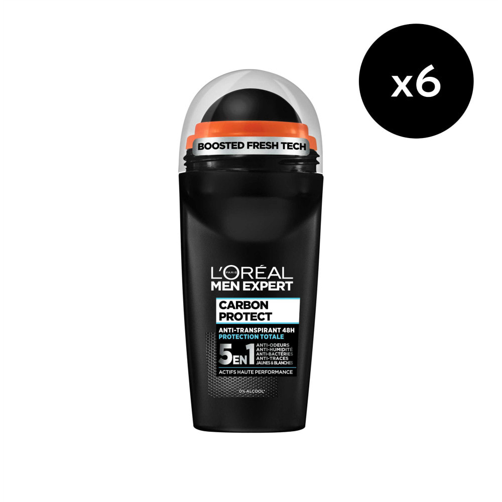 Lot de 6 - L’Oréal Paris Men Expert Carbon Protect Déodorant Bille 5 en 1 50ml