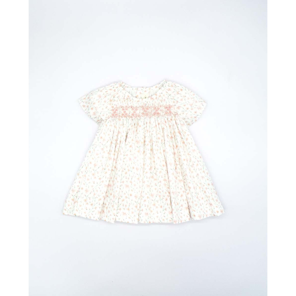 VESTIDO BORDADO A MANO FLOR ROSA