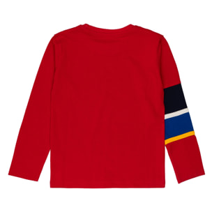 T-shirt con ricamo logo e fasce sulla manica