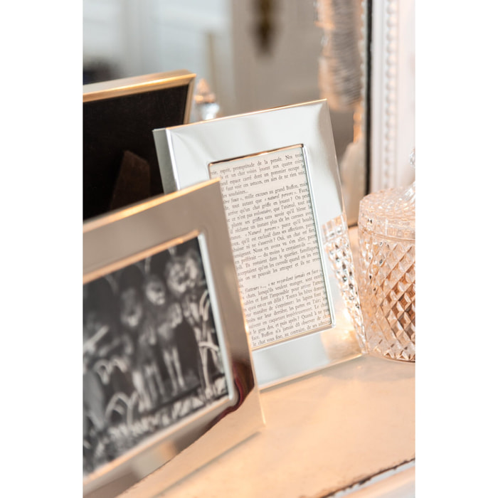 J-Line Cadre Photo Bord Large 10X15 Metal Argent Small
