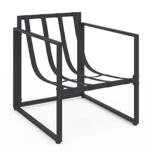 Salon de jardin Tropéa 2 places avec coussins gris