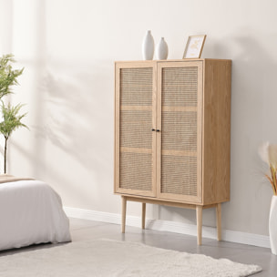 Armoire en cannage et bois - EDEN