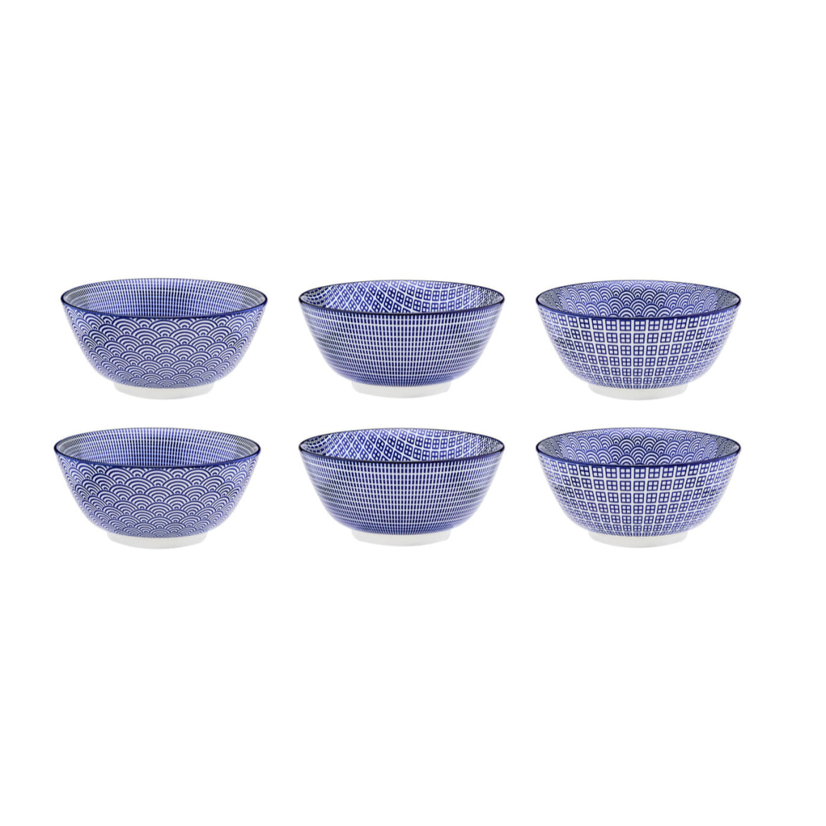 Bol PATTERN Ø15cm - 6 pièces - Dark blue