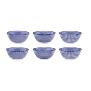 Bol PATTERN Ø15cm - 6 pièces - Dark blue