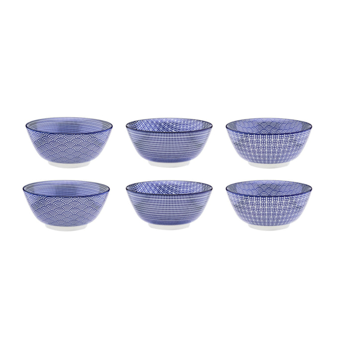 Bol PATTERN Ø15cm - 6 pièces - Dark blue
