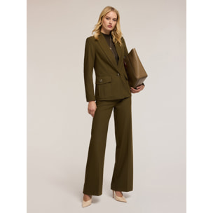 Motivi - Blazer military in flanella misto lana - Verde militare