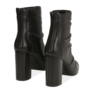 Botines de piel negra, tacón de 10 cm