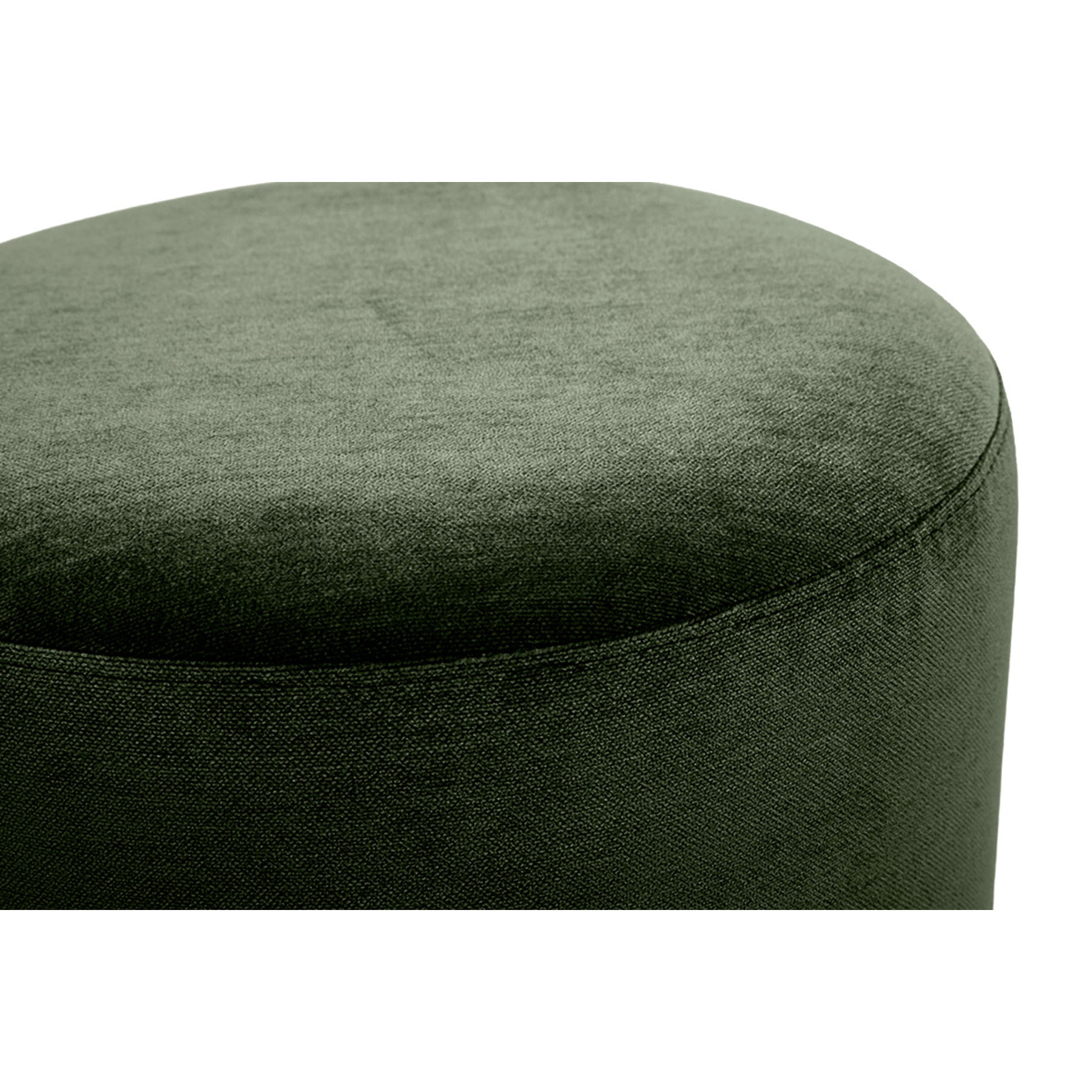 Pouf rond pivotant en tissu effet velours vert kaki et métal D39.5 cm VOLNAY
