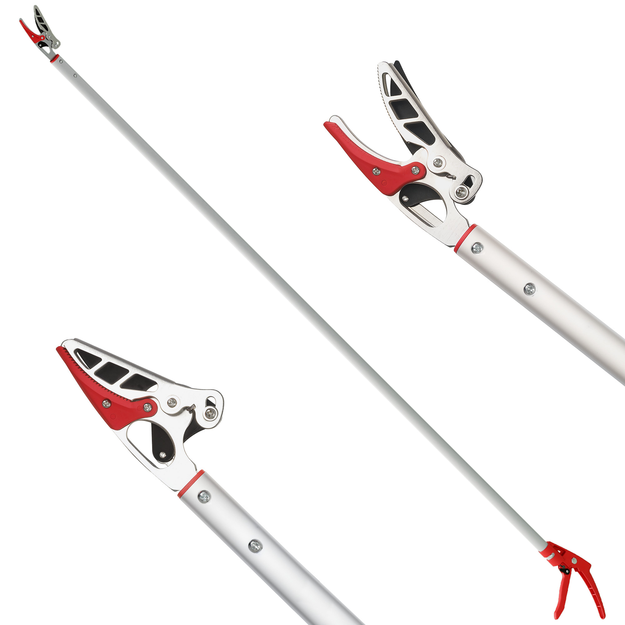 Tijeras de Podar de Jardín 180 cm, Podadora de Árboles de Largo Alcance, con Mango de Aluminio Ligero y Resistente, Cuchilla Metálica, para Poda de Ramas Altas y Recoger Frutas