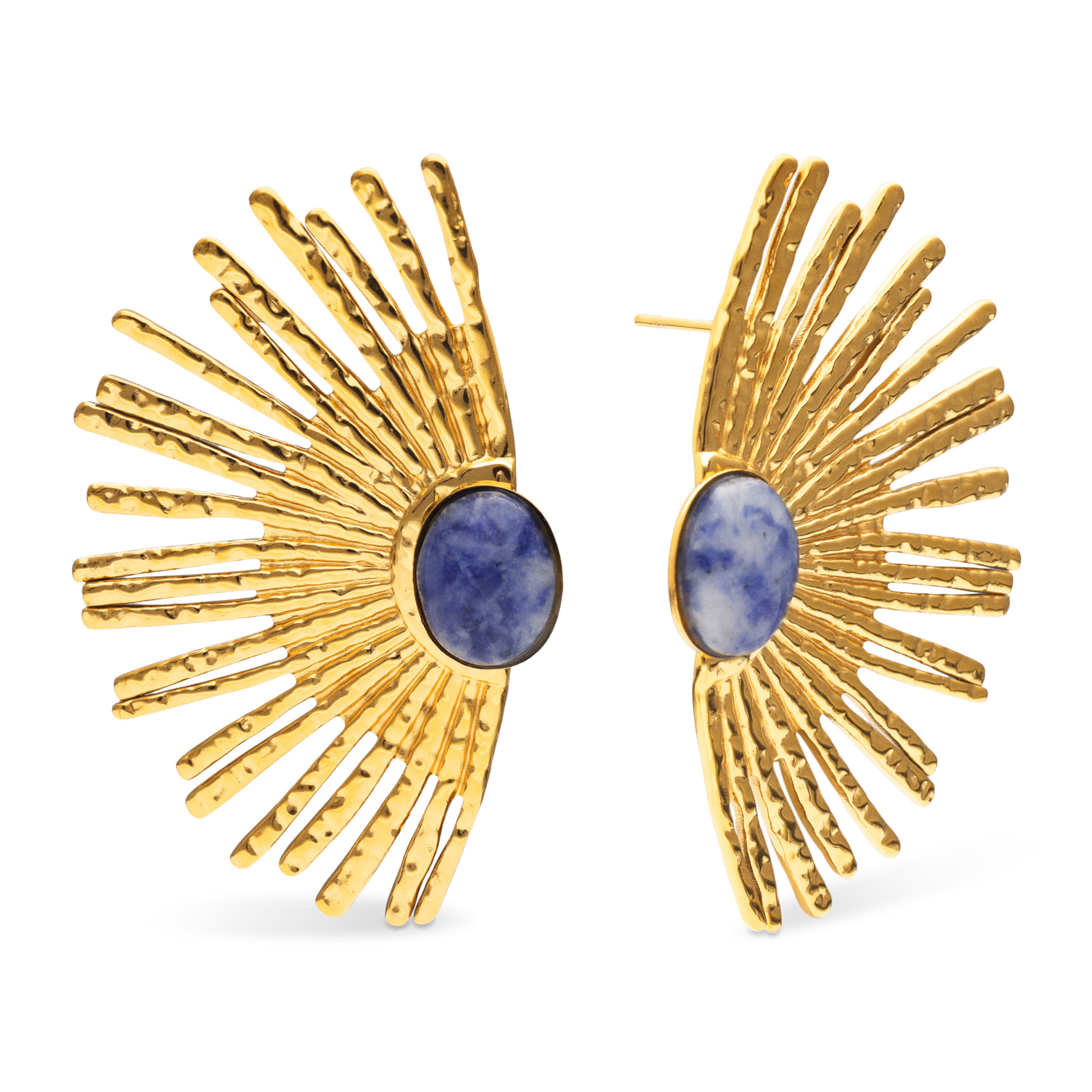 Orecchini Sunbeam Blu Acciao Placcato Oro