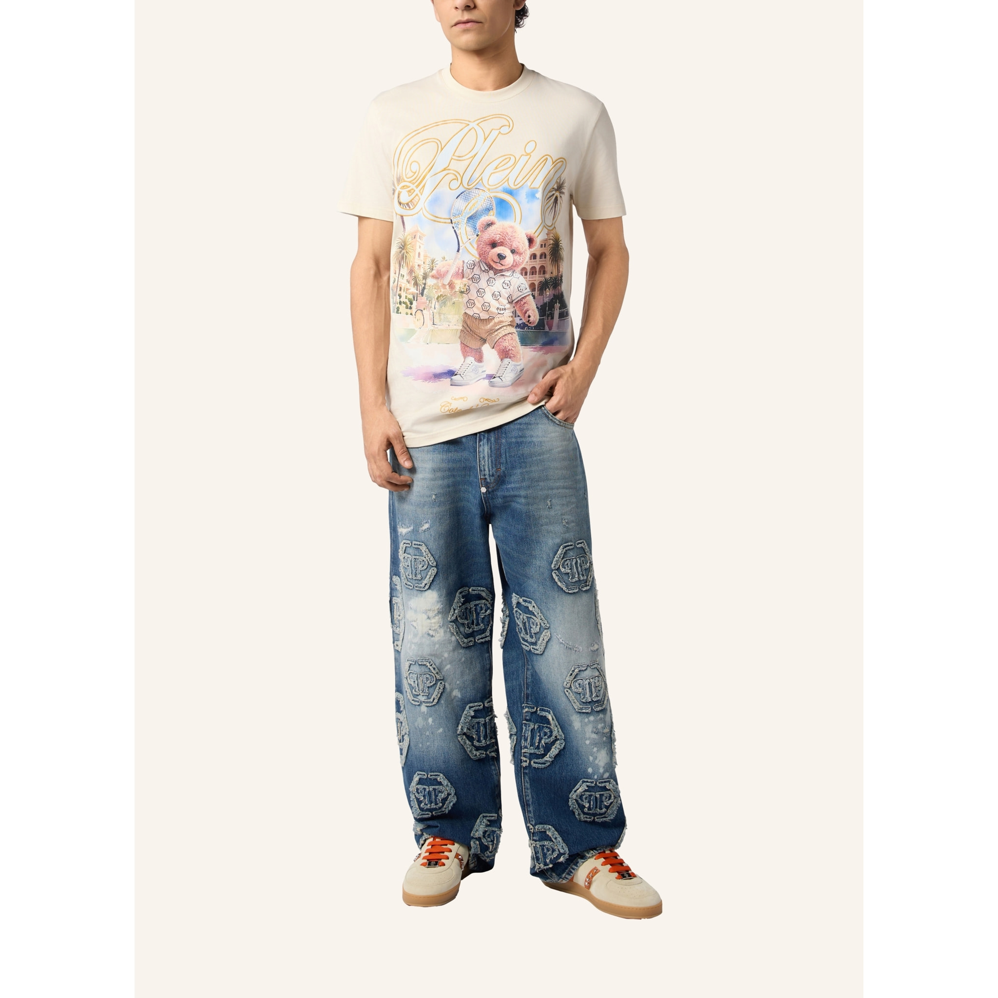 PHILIPP PLEIN Beach Boy Jeans Raw Edge Monogram