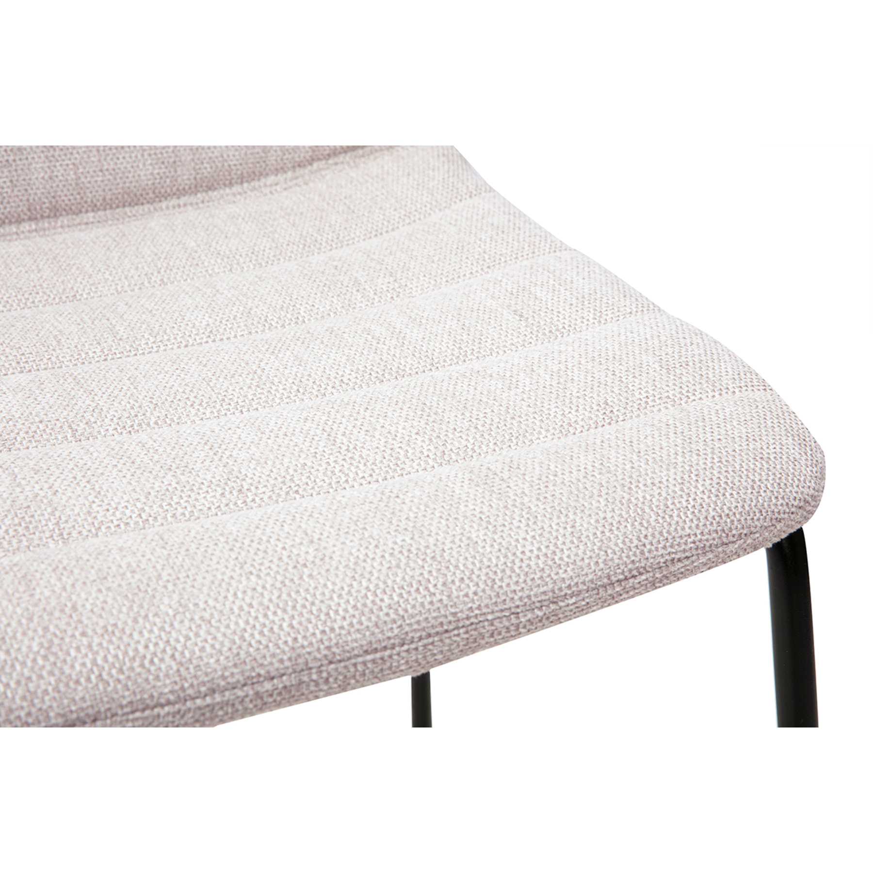 Tabourets de bar en tissu effet velours texturé beige et métal H64 cm (lot de 2) SAURY