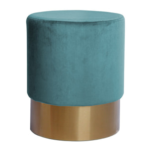 Pouf Nano in Velluto Rosa Antico con Base Oro