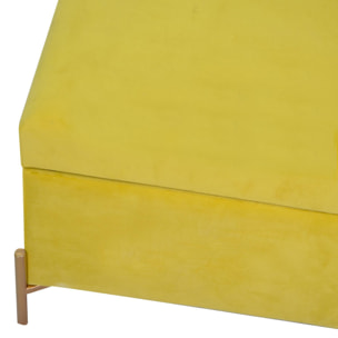 Panca contenitore Vacchetti in velluto giallo cm115x40h45