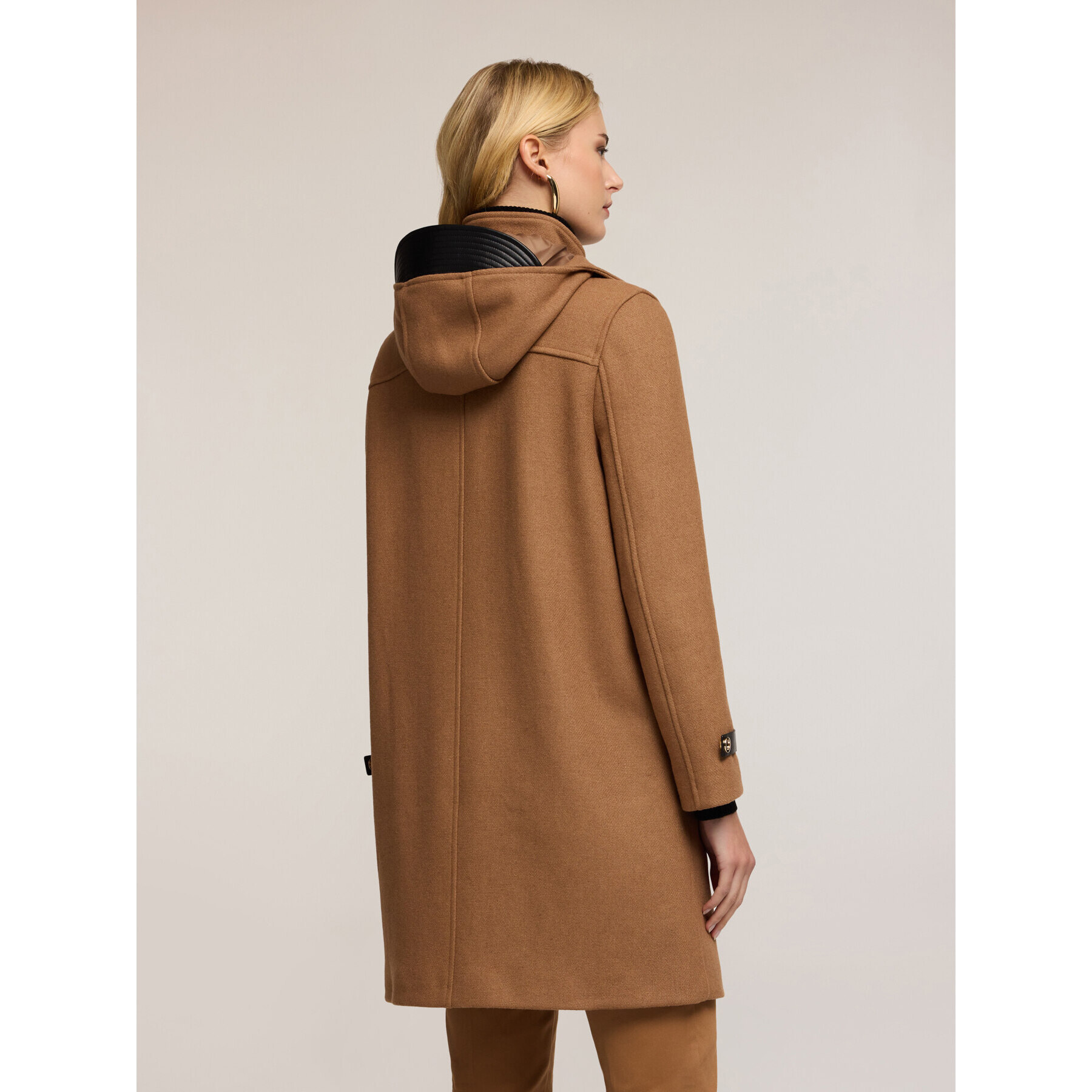 Motivi - Cappotto in panno misto lana con inserti - Marrone