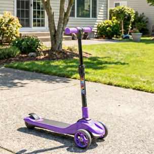 Trottinette électrique enfant pliable 3 roues 8 Km/h max LED violet