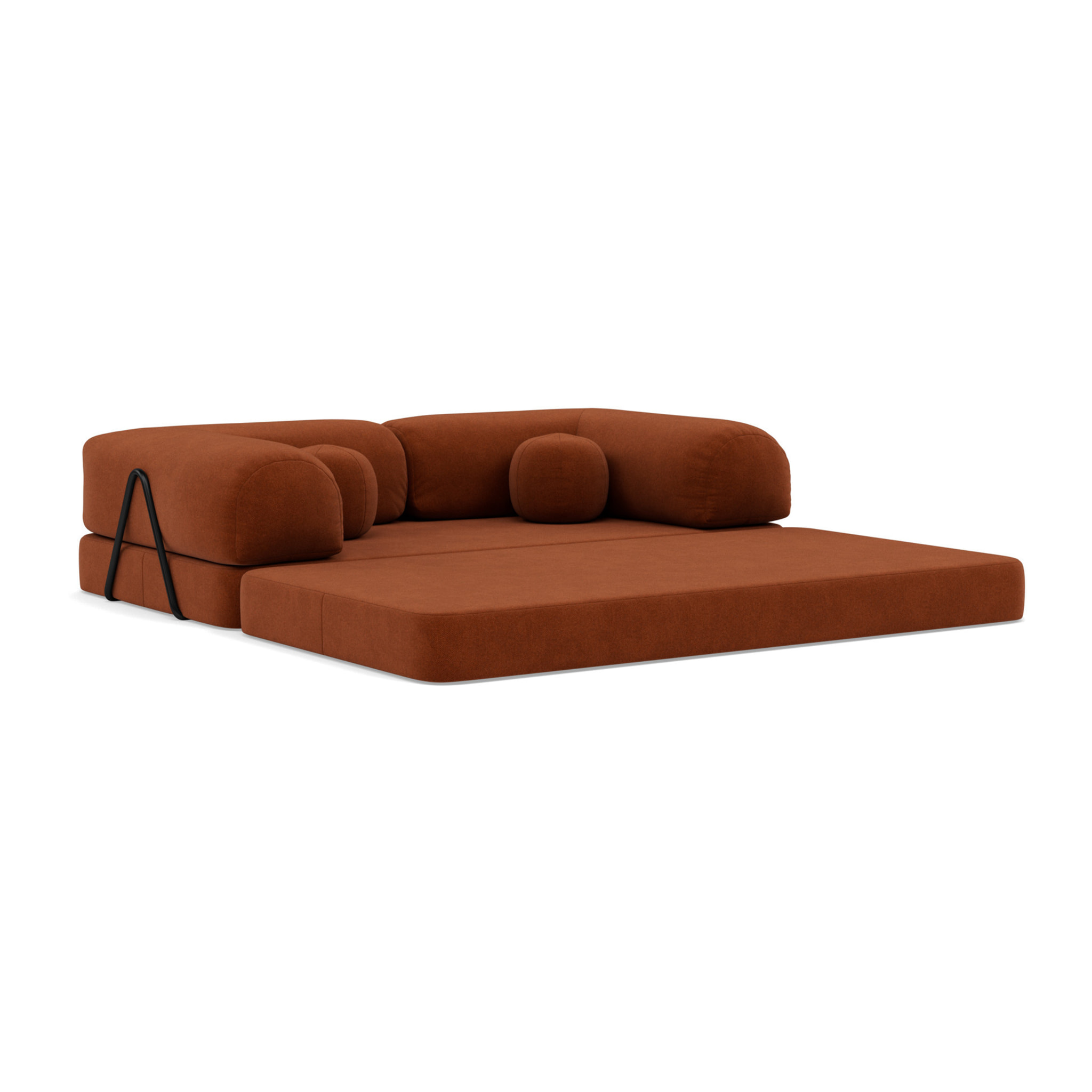 Nebula - Canapé 3 places convertible en velours texturé - Terracotta