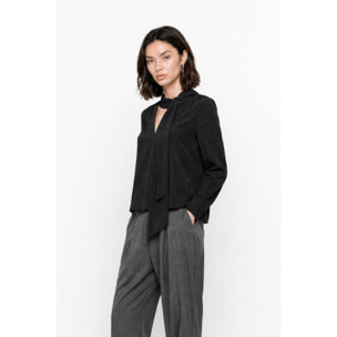 Kocca - Blusa da donna con laccio al collo e motivo a rilievo Donna