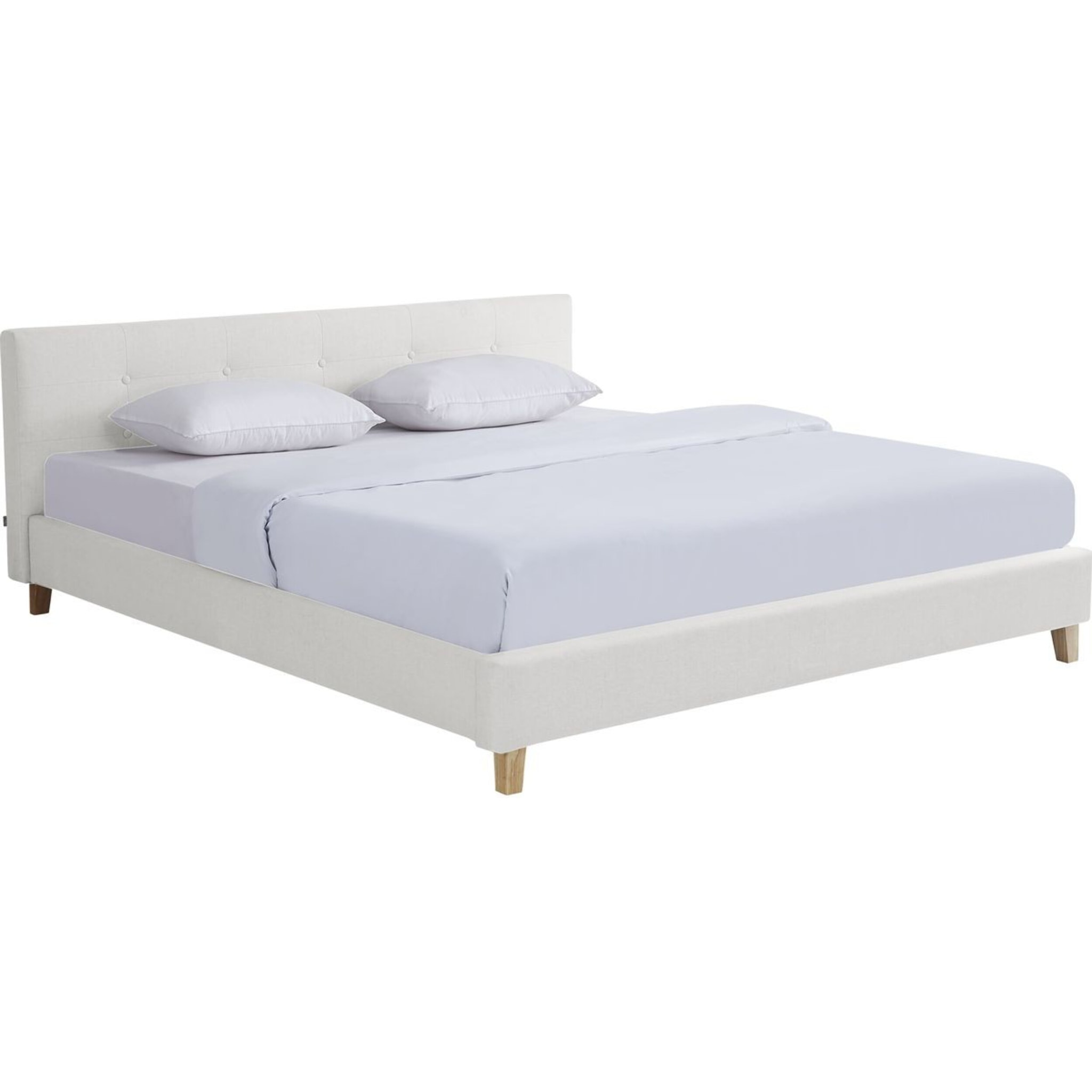 Lit avec tête de lit en tissu - MILO