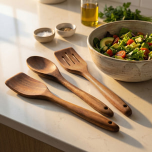 Emile - Set de 3 ustensiles en bois d'acacia