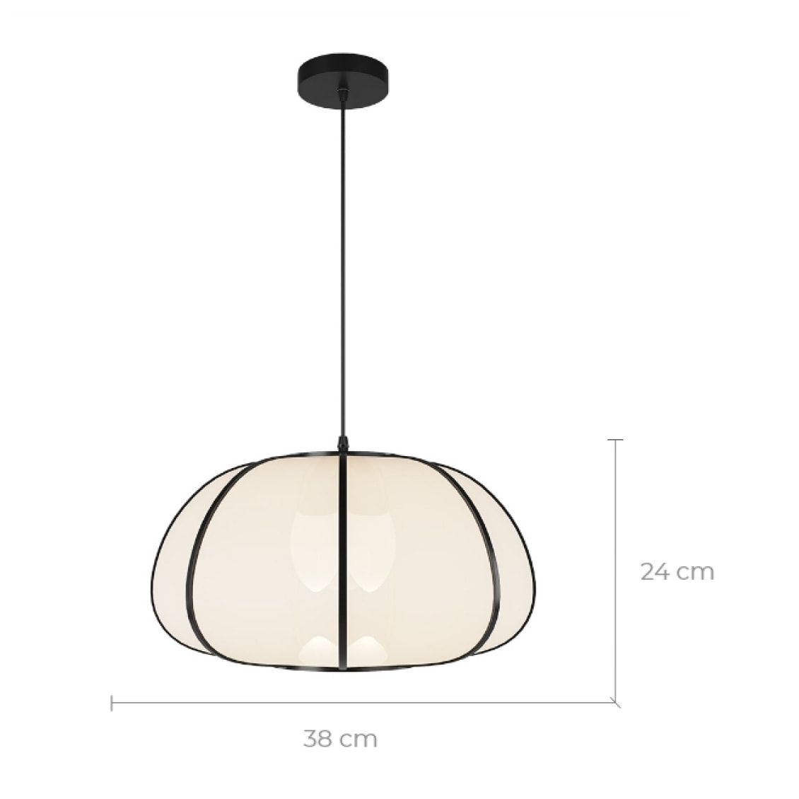 Suspension en bambou noir D38 cm - Hana