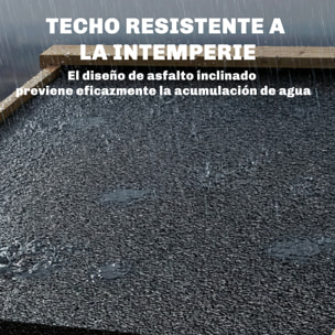 Armario de Exterior de Madera Caseta Jardín Exterior con Techo de Asfalto 2 Puertas Ventiladas con Pestillo 2 Estantes Extraíbles Cobertizo de Jardín para Almacenaje Herramientas Natural