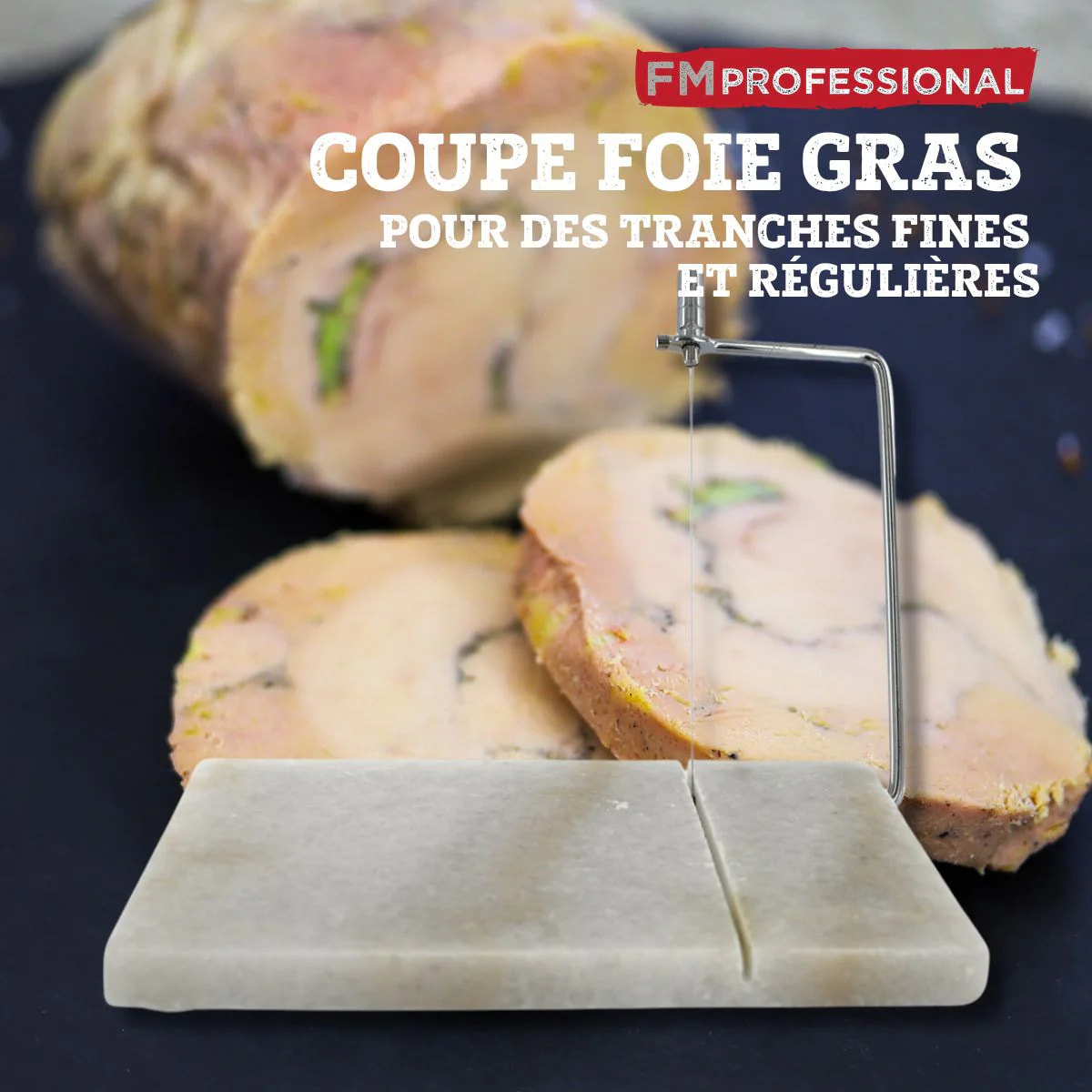 Coupe et présentation foie gras en marbre 23 x 15 cm FM Professional