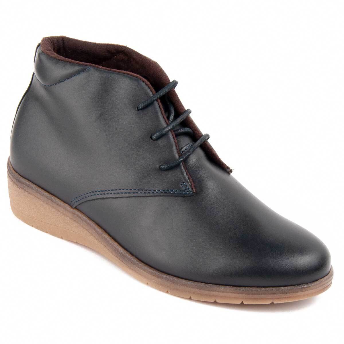 Botín De Cuña - Azul - Altura: 4 Cm